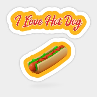 I Love Hot Dog Sticker